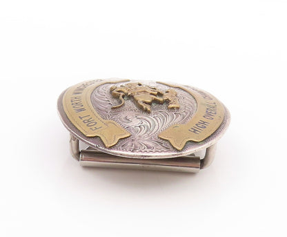 925 Sterling Silver Vintage Belt Buckle Winchester American Shotgunner   TR3964