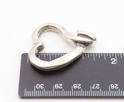 925 Sterling Silver  Vintage Shiny Modenrist Love Heart Pendant  PT15059