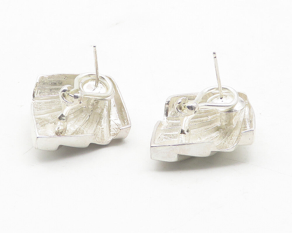 CHARLES KRYPELL 925 Sterling Silver Vintage Shiny Hollow Drop Earrings EG6230
