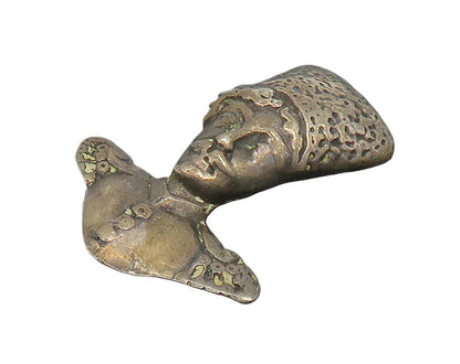 925 Sterling Silver  Vintage Antique Dark Tone Man With Hat Brooch Pin  BP7875
