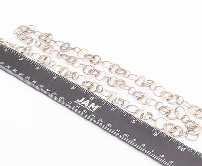 925 Sterling Silver Vintage Necklace DAVID SIGAL Dark Tone Linked Rings  NE4501