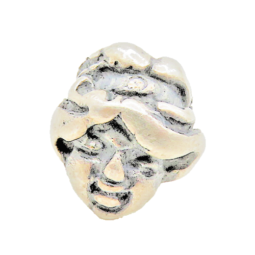 925 Sterling Silver  Vintage Petite Chiseled Detail Bead Pendant  PT13928