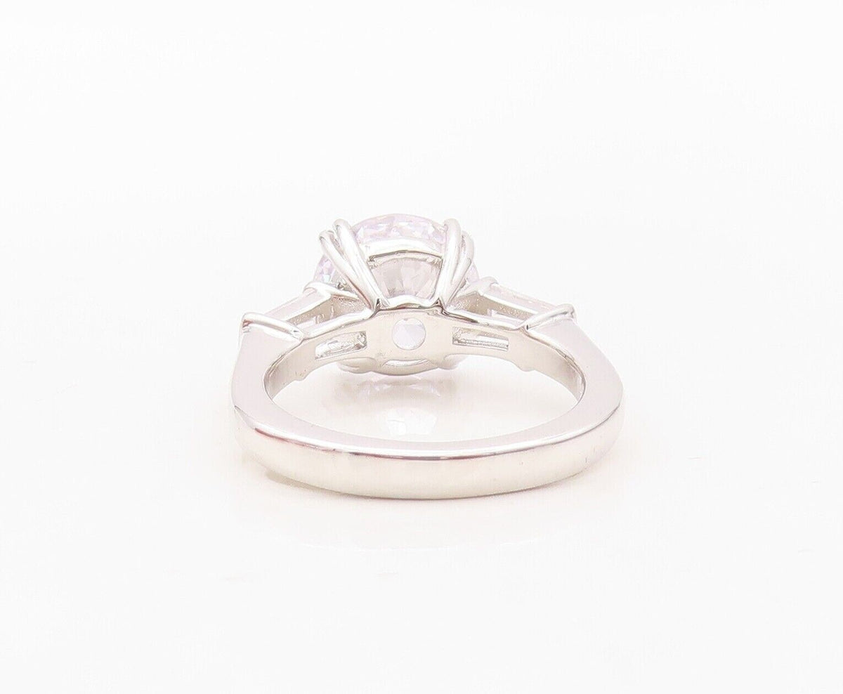 925 Sterling Silver Vintage Ring Round & Rectangle Cut Topaz  Sz 6  RG30227