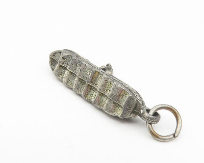925 Sterling Silver  Vintage Dark Tone Ferry Boat Motif Drop Pendant  PT9078