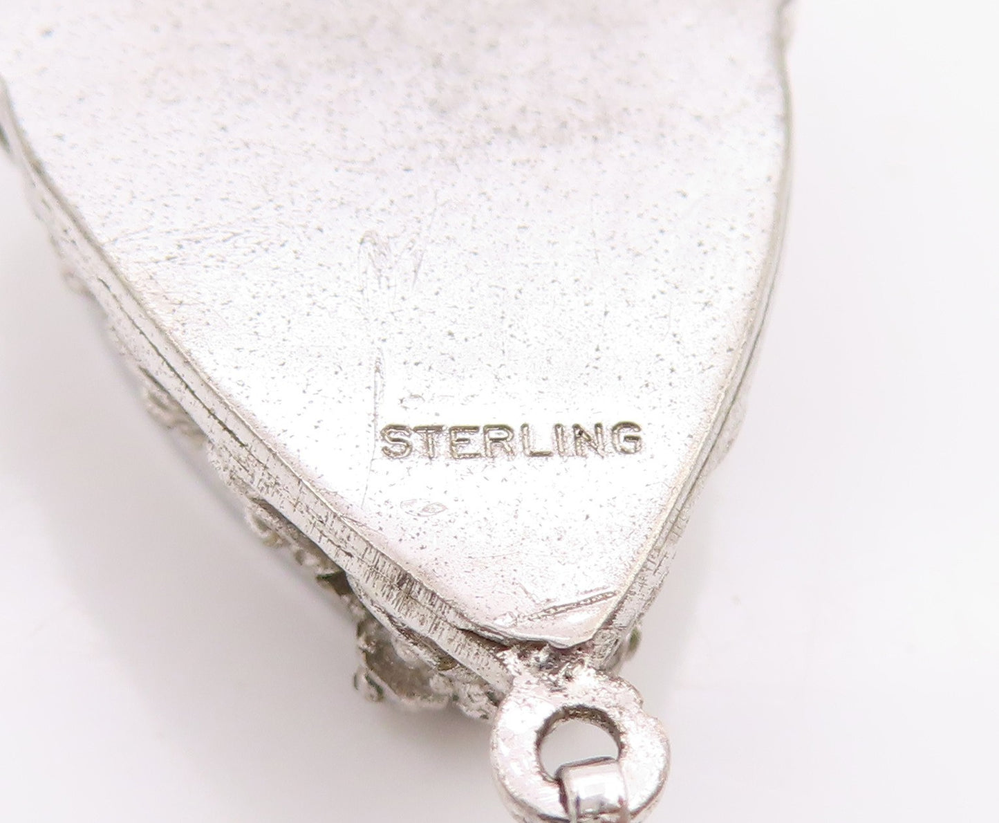 925 Sterling Silver Vintage Pendant Drop Shape Floral Design ( OPENS ) PT24682