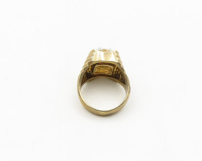 925 Sterling Silver Vintage Cubic Zirconia Gold Plated Band Ring Sz 6.5  RG19019