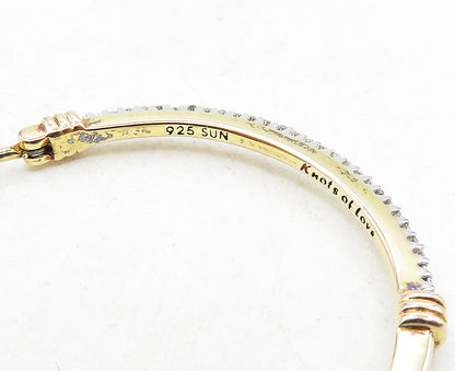 925 Sterling Silver  Genuine Diamonds Shiny Gold Plated Hoop Earrings  EG4976