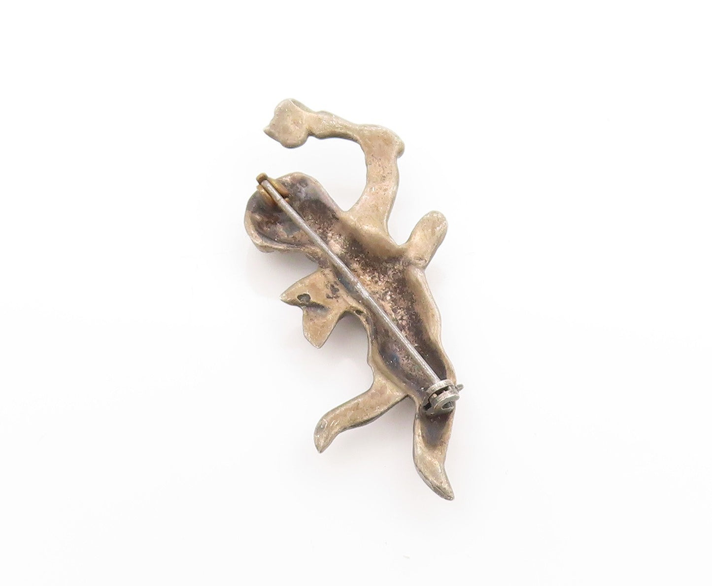 925 Sterling Silver Vintage Brooch Antique Cherub Baby Angel With Torch  BP11885