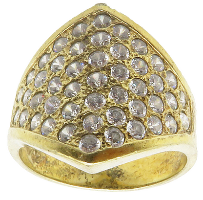 925 Sterling Silver  Cubic Zirconia Encrusted Cocktail Ring Sz 8.5  RG14497