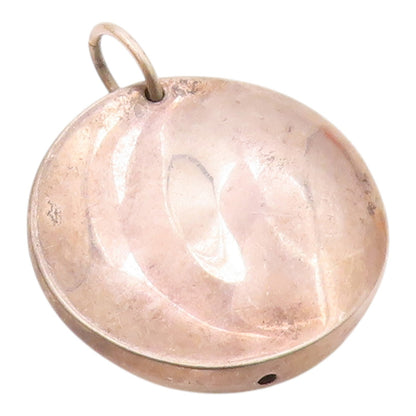 OWE JOHANSSON FINLAND 925 Silver  Vintage Modernist Round Pendant  PT19349