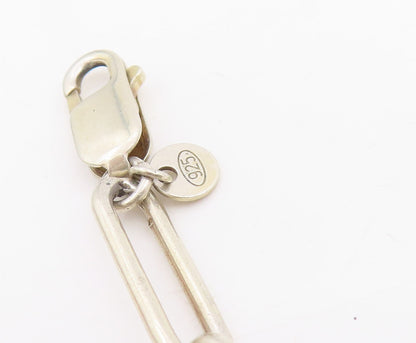 925 Sterling Silver Vintage Bracelet Gold Plated Classic Paperclip Link  BT11827