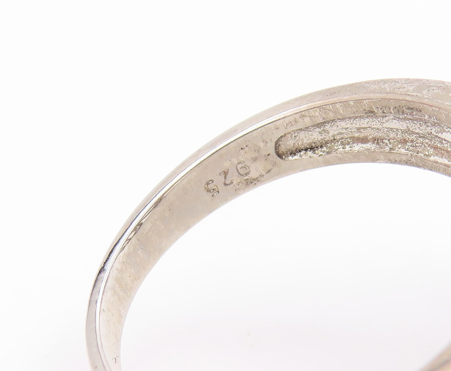925 Sterling Silver Vintage Ring CZ Openwork Floral Blossom Band  Sz 7  RG34080