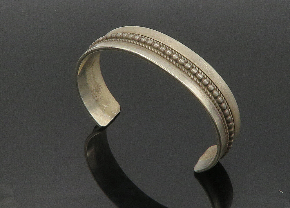 RON Y. NAVAJO 925 Silver  Vintage Dark Tone Bubble Twist Cuff Bracelet  BT8362