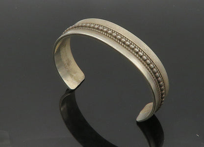 RON Y. NAVAJO 925 Silver  Vintage Dark Tone Bubble Twist Cuff Bracelet  BT8362