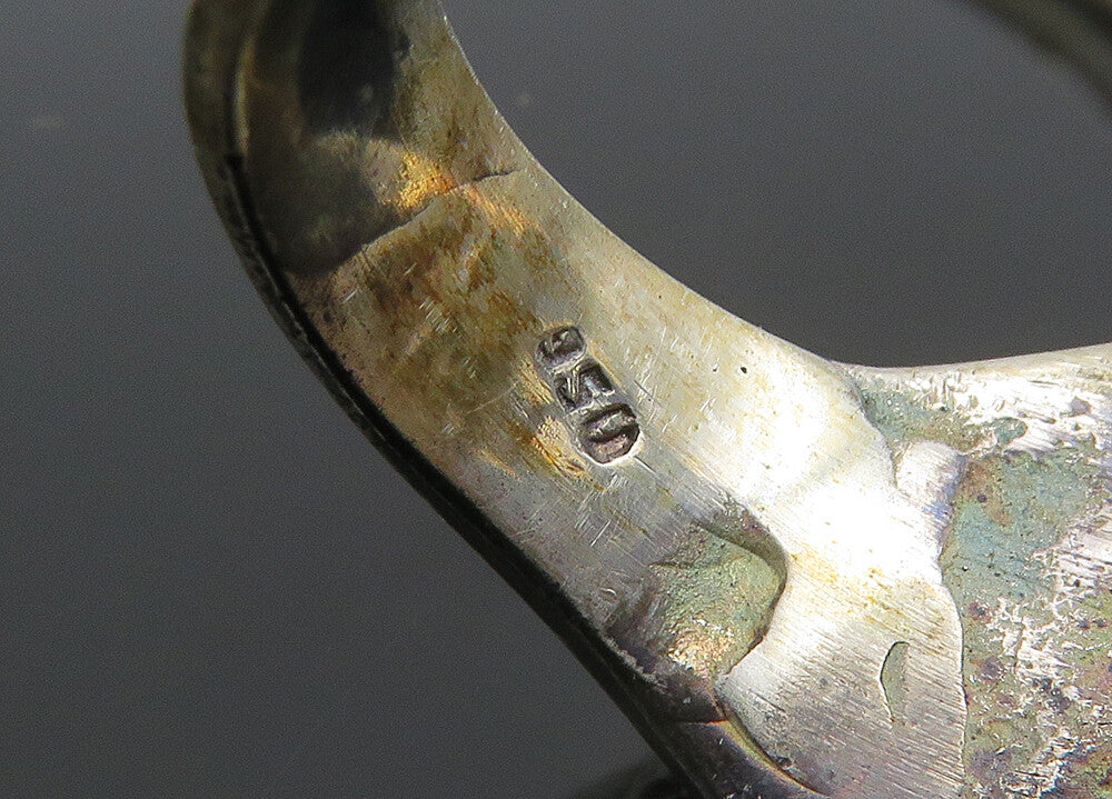 925 Sterling Silver  Vintage Shiny Skeleton Head Biker Ring Sz 9.5  RG23329