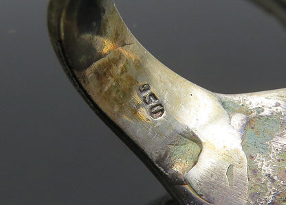 925 Sterling Silver  Vintage Shiny Skeleton Head Biker Ring Sz 9.5  RG23329