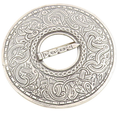 925 Sterling Silver Vintage Brooch SE SNORRE NORWAY Etched Disc Pin  BP12009