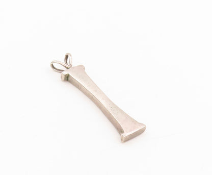 925 Sterling Silver Vintage Pendant Alphabet I Initial Solid Locket  PT25422