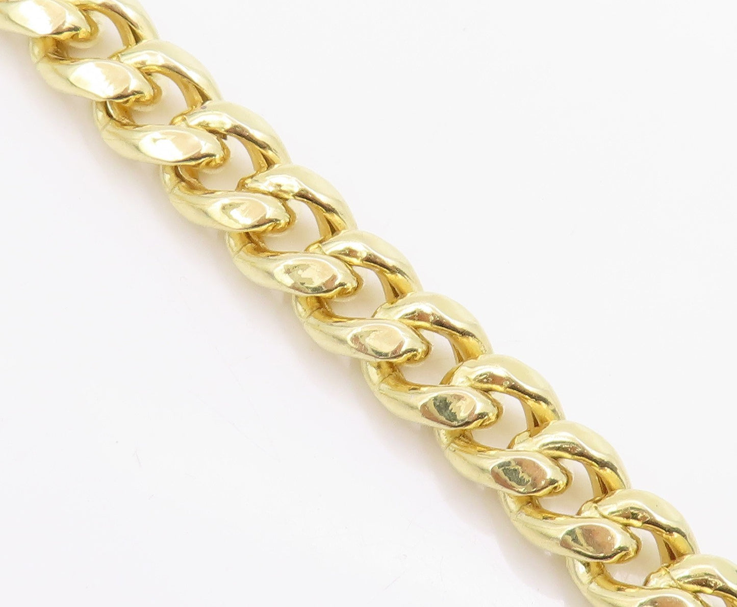 925 Sterling Silver Vintage Necklace Gold Plated Chunky Cuban Link Chain  NE4748