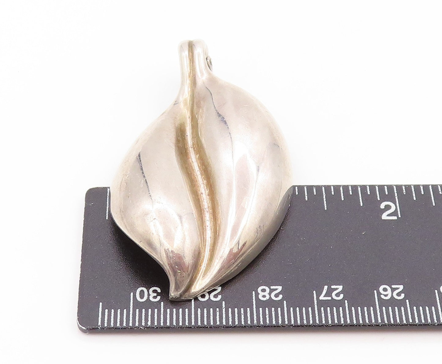 925 Sterling Silver Vintage Pendant ESPO SIG Modernist Large Floral Leaf PT25800