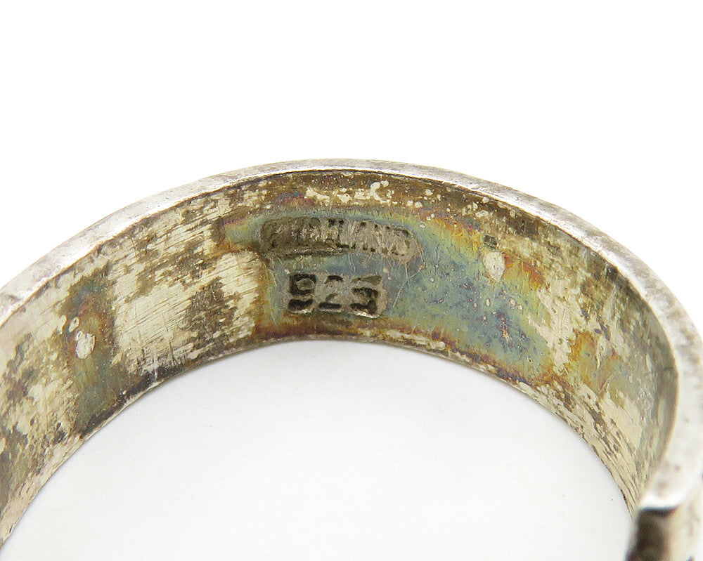 925 Sterling Silver  Vintage Dark Tone Twist Detail Band Ring Sz 7  RG10205