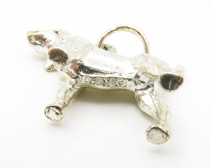 925 Sterling Silver  Vintage Shiny Petite Standing Dog Motif Pendant  PT11029