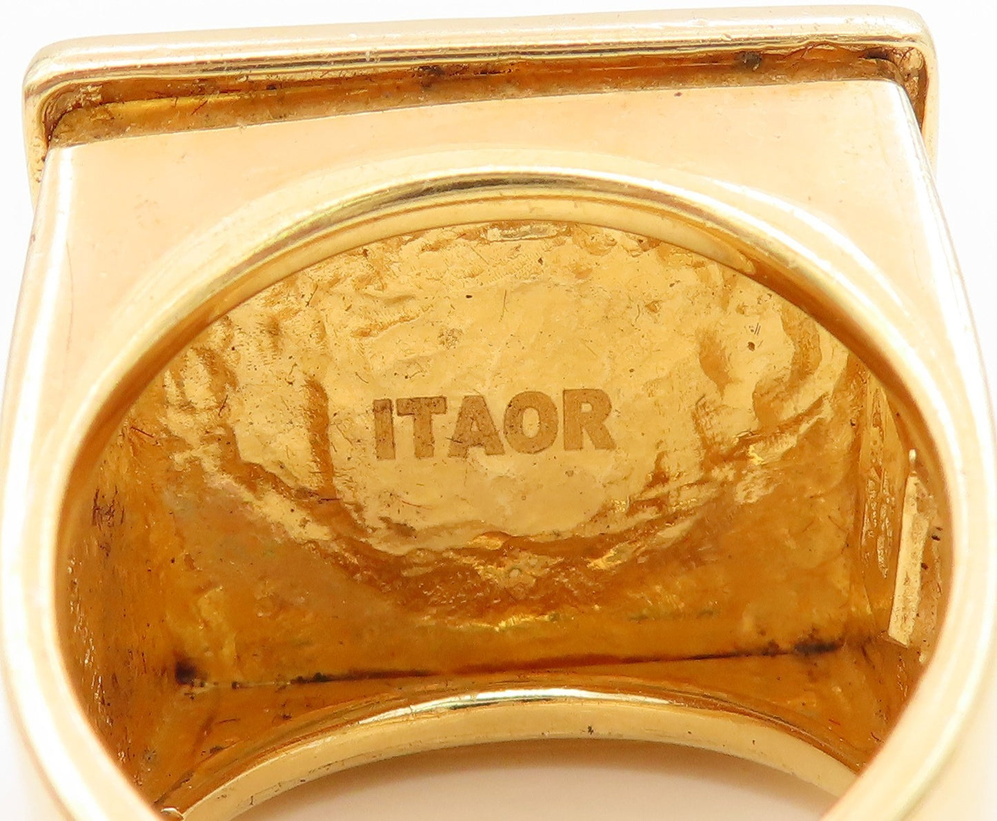 925 Sterling Silver Vintage Ring Gold Plated ITAOR Geometric Band Sz 10 RG34643