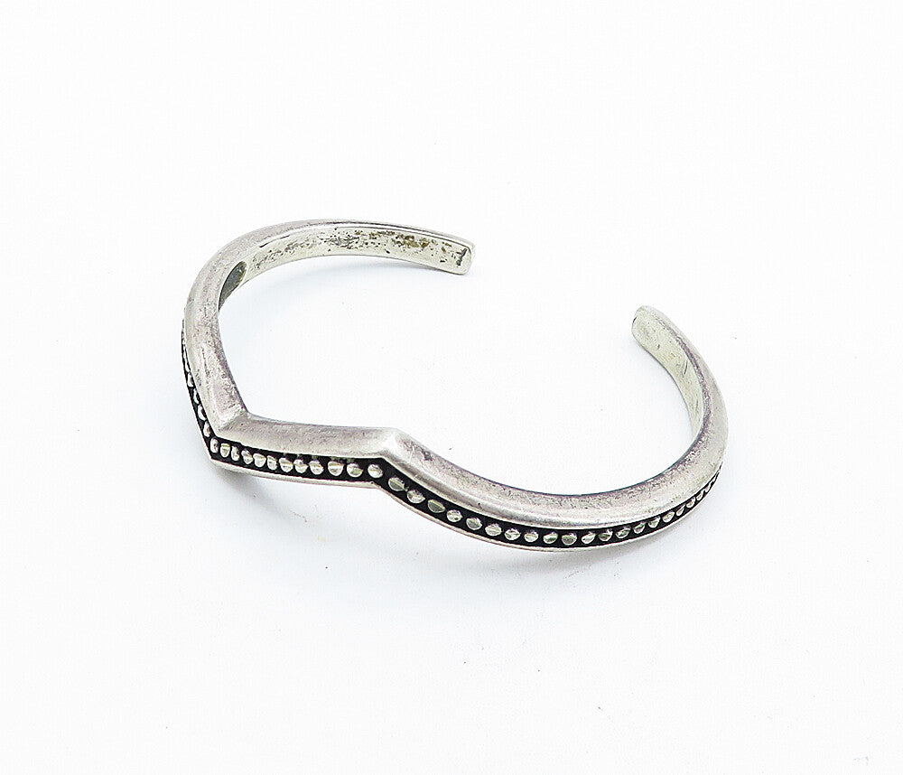 SILVER CLOUD 925 Sterling Silver  Vintage Oxidized Cuff Bracelet  BT2154