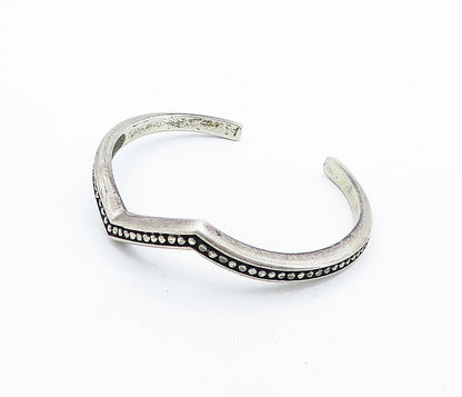 SILVER CLOUD 925 Sterling Silver  Vintage Oxidized Cuff Bracelet  BT2154