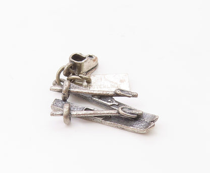 POST BELL 925 Silver  Vintage Sun Valley Ski Set Souvenir Pendant  PT18366