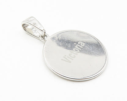 925 Sterling Silver  Polished Basketball Sports Motif Drop Pendant  PT8505
