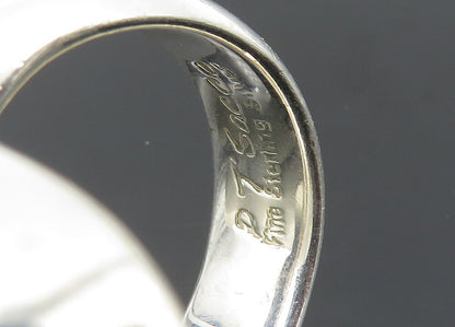 SACCO 925 Sterling Silver  Vintage Recycled Glass Cocktail Ring Sz 7.5 RG20275