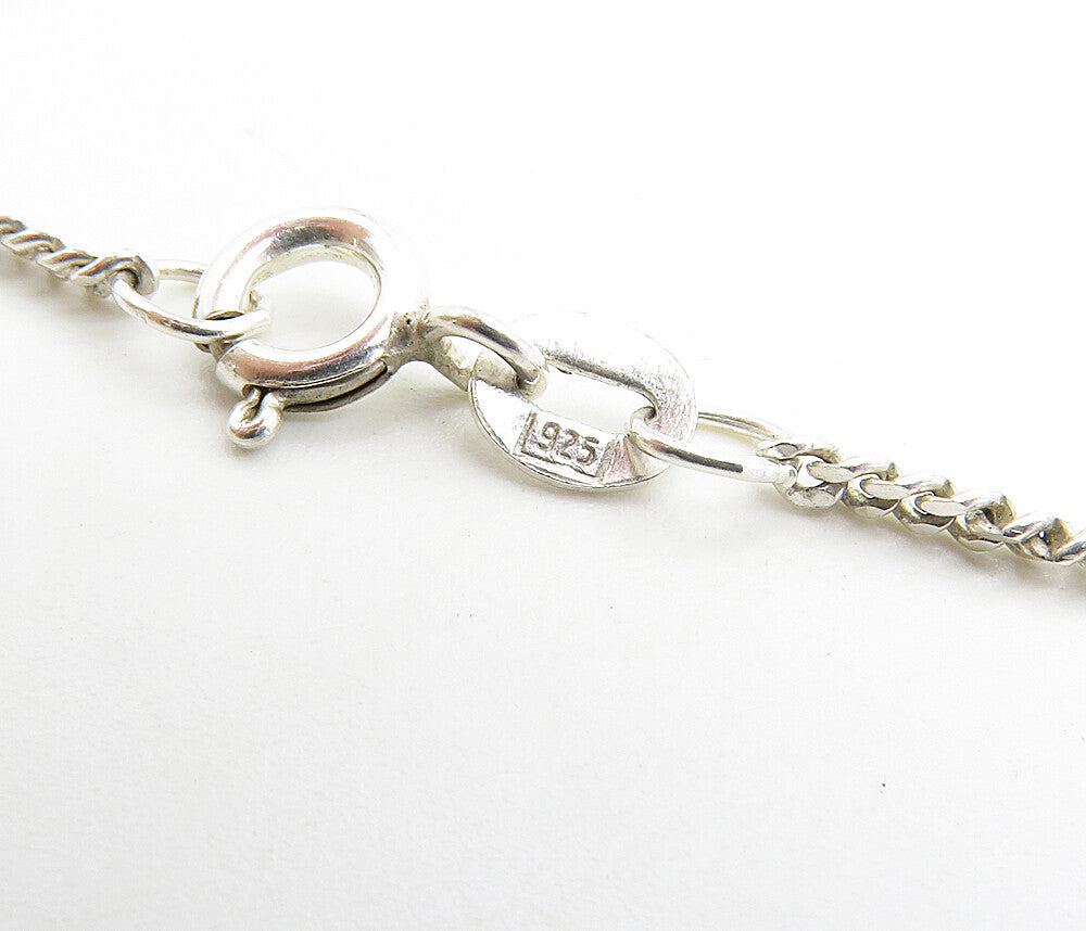 925 Sterling Silver  Multi Shape Amber Petite Curb Link Chain Necklace  NE1737