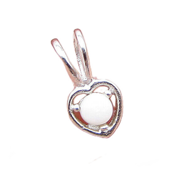 925 Sterling Silver  Fire Opal Love Heart Slider Pendant  PT1167