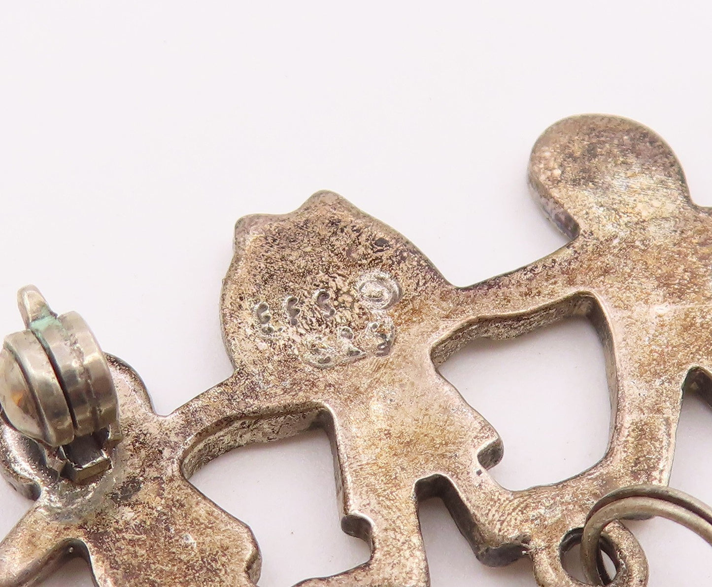 925 Sterling Silver  Vintage School Bus Charmed Children Brooch Pin  BP4061