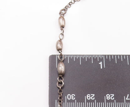 925 Sterling Silver Vintage Necklace Minimalist Religious Beaded Cross  NE4275