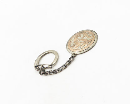 GUATEMALA 925 Silver & 18K GOLD  Vintage Two Tone Bird Motif Key Chain  TR2647