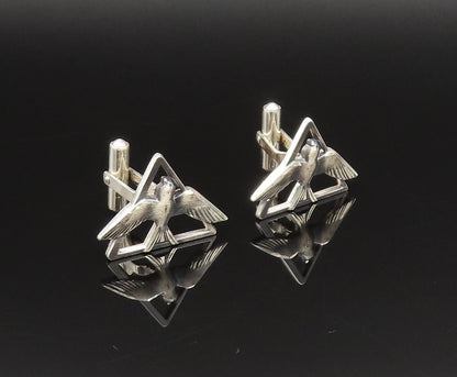 CREED 925 Silver  Vintage Religious Flying Dove Birds Cuff Links  TR3408