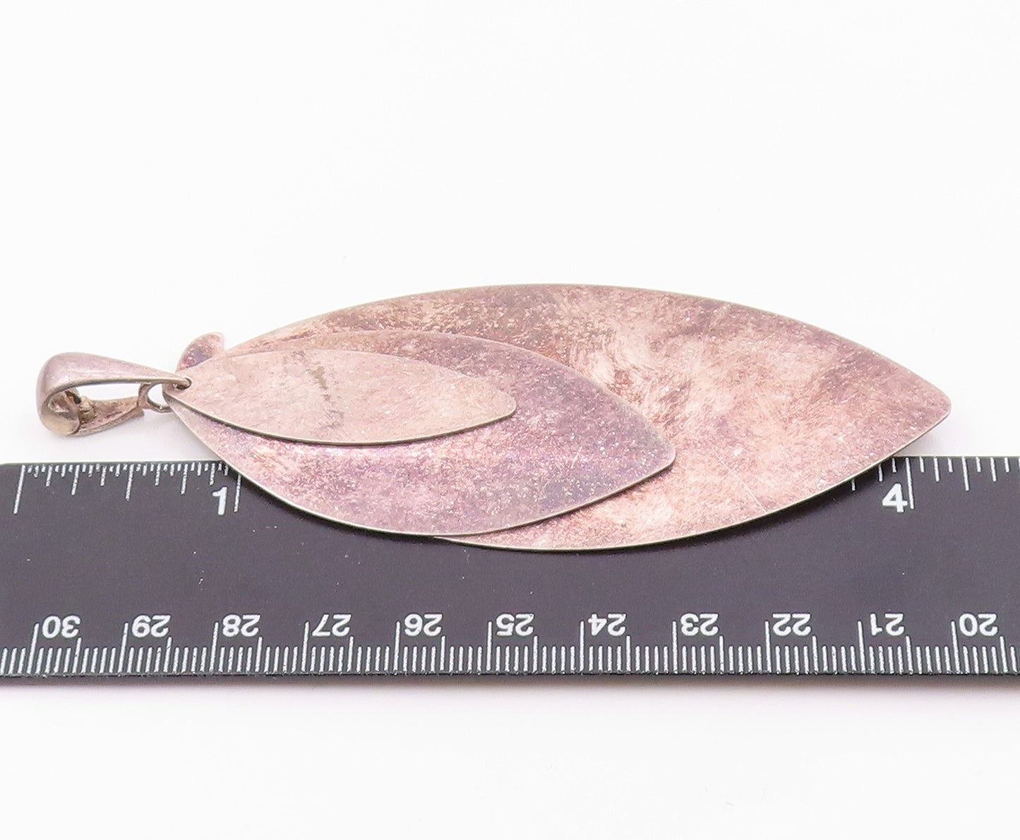 PAOLA VALENTINI 925 Silver  Vintage Dark Tone Leaves Motif Pendant  PT13193