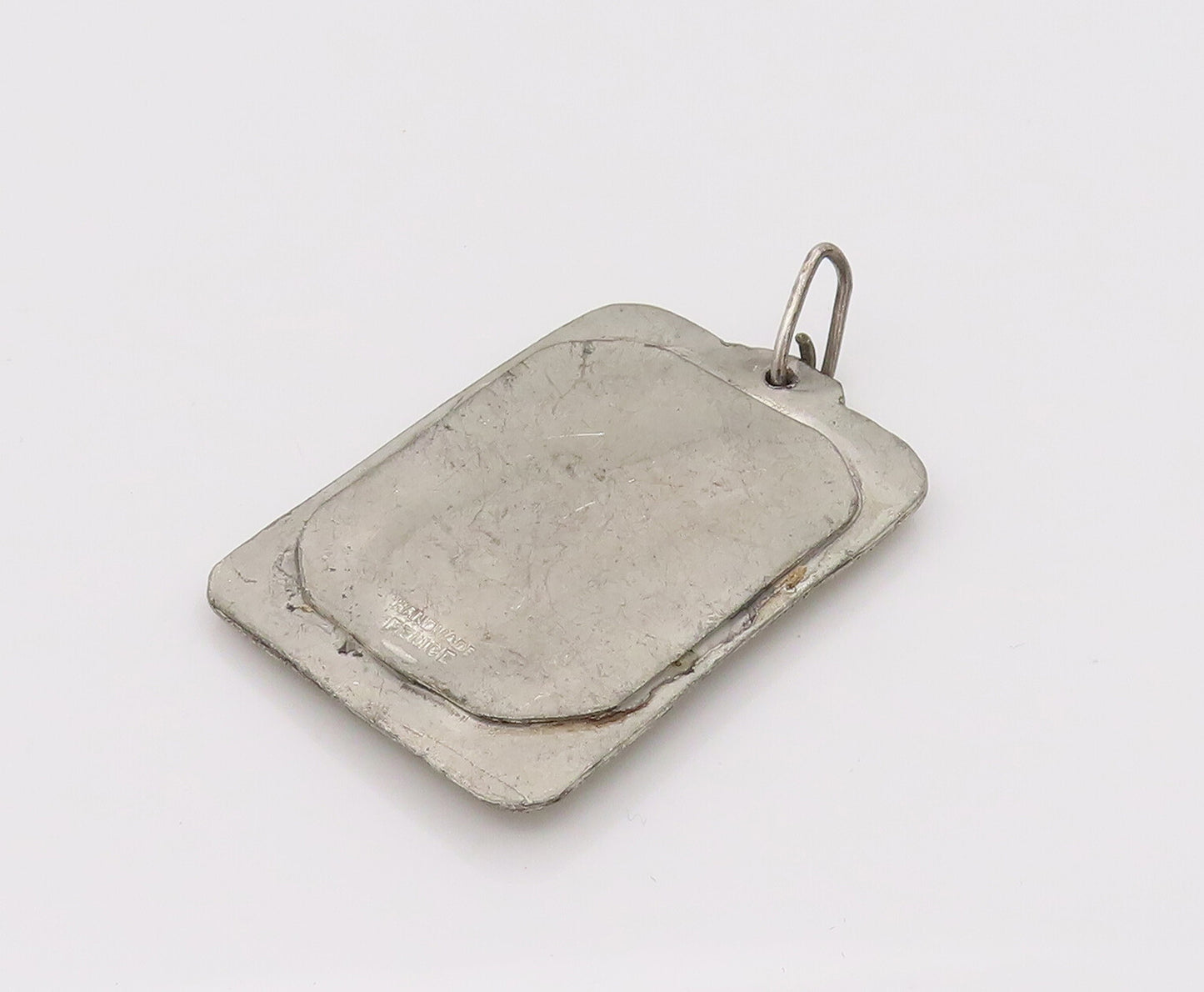 FELICE 925 Silver  Vintage Hammered Modernist Tiger's Eye Pendant  PT22224