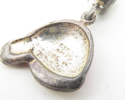 925 Sterling Silver  Vintage Enamel Coated Santa Christmas Hat Pendant  PT8606