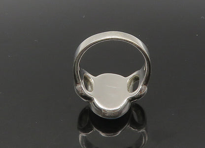 925 Sterling Silver  Vintage Larimar Shiny Cocktail Ring Sz 10  RG22138
