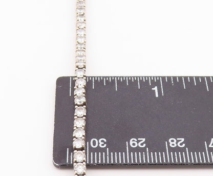925 Sterling Silver  Vintage Round Cut Cubic Zirconia Chain Bracelet  BT5111
