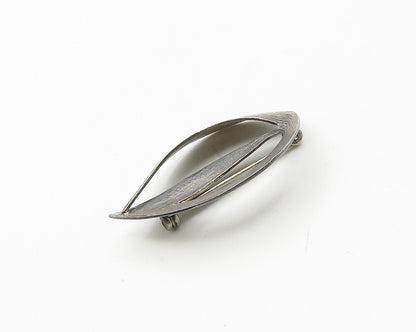 BEAU 925 Sterling Silver  Vintage Dark Tone Textured Brooch Pin  BP7361
