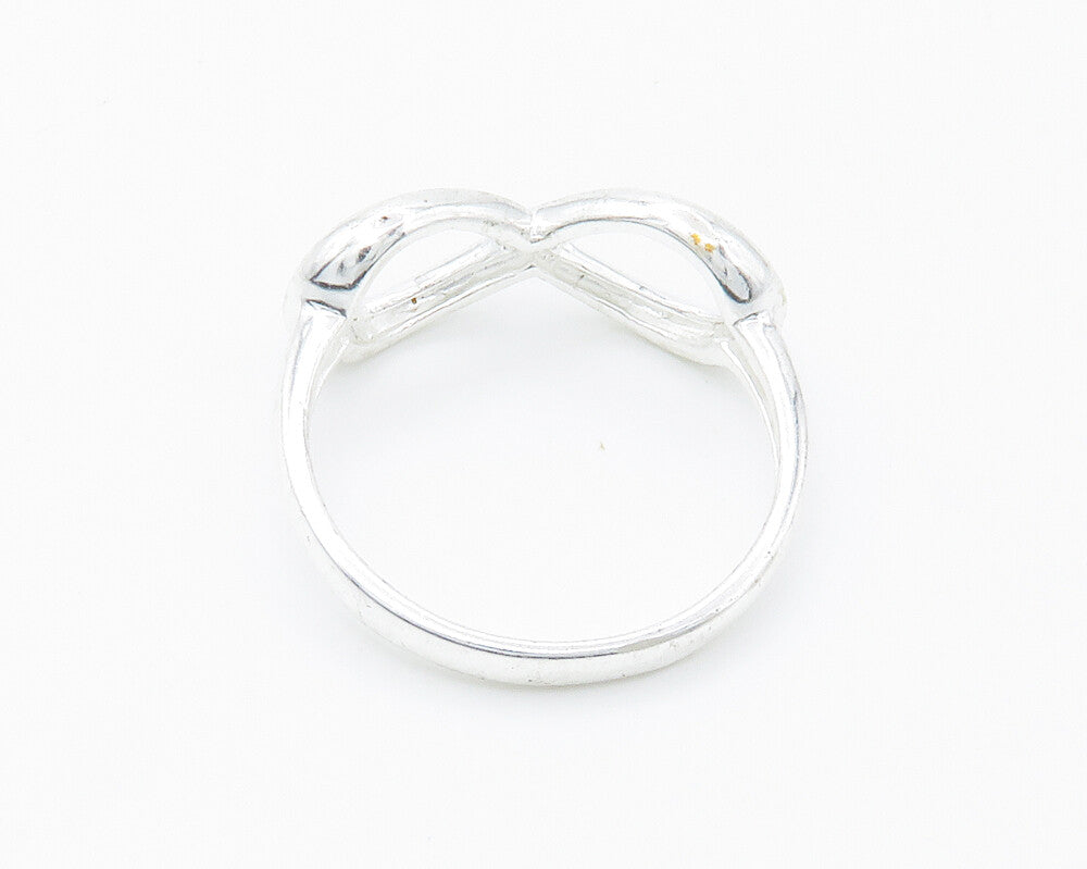 925 Sterling Silver  Shiny Smooth Infinity Symbol Band Ring Sz 9  RG14582
