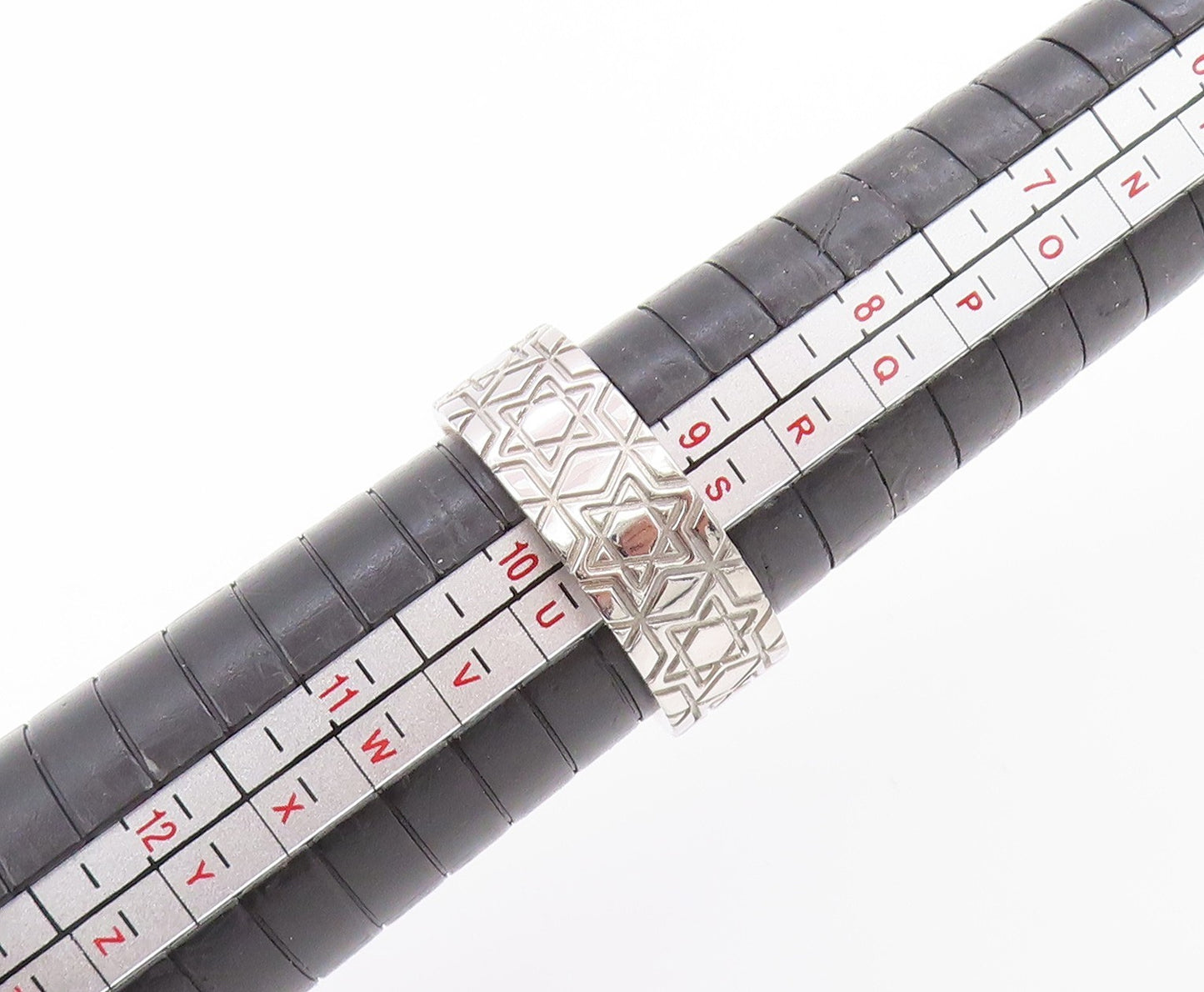 925 Sterling Silver Vintage Ring Star of David Patterned Band  Sz 9.5  RG34710