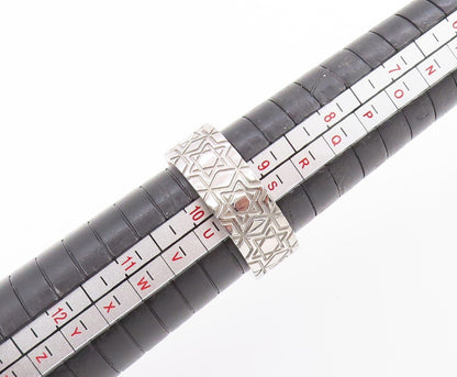 925 Sterling Silver Vintage Ring Star of David Patterned Band  Sz 9.5  RG34710