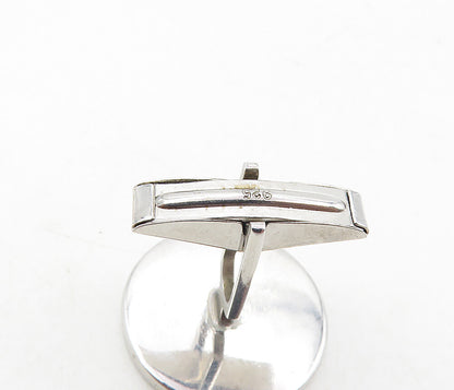 925 Sterling Silver  Vintage Shiny Celtic Knot Pattern Cuff Links  TR1535
