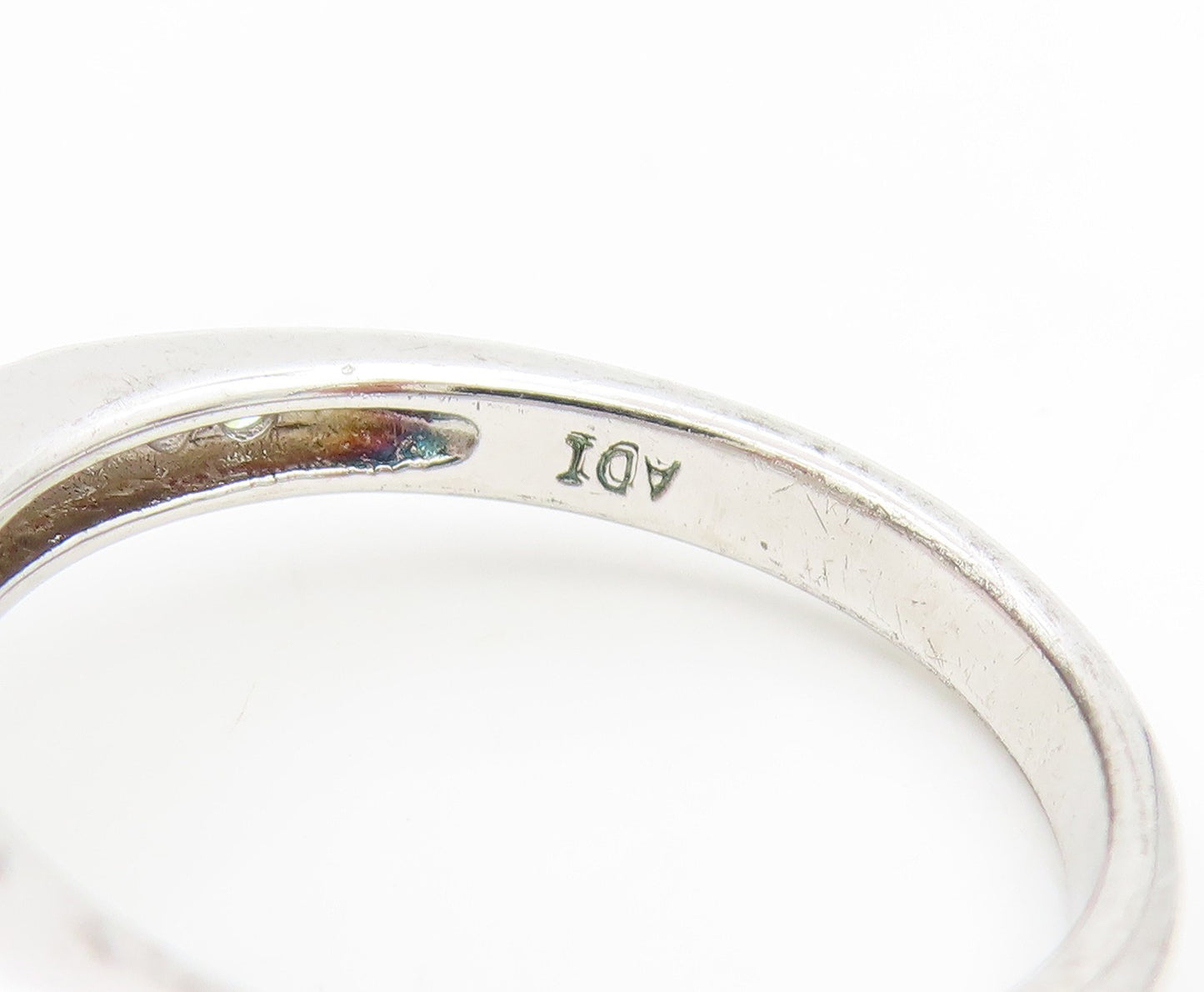 925 Sterling Silver Vintage Ring Round Cut Citrine Halo CZ Band  Sz 7  RG35967