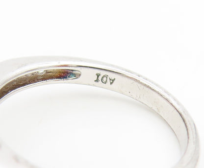 925 Sterling Silver Vintage Ring Round Cut Citrine Halo CZ Band  Sz 7  RG35967